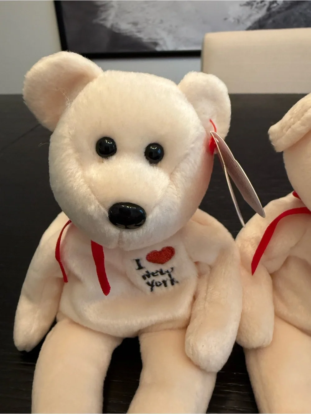NWT Vintage Ty Beanie Babies Bundle of (2) I Love New York Bears Stuffed Animals